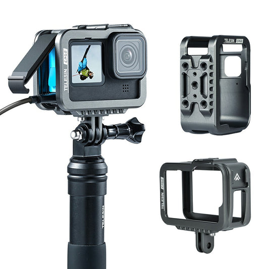 TELESIN GP-FMS-901 Camera Protective Frame Anti-drop Metal Housing Case for GoPro Hero 9 / 10 / 11