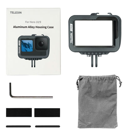 TELESIN GP-FMS-901 Camera Protective Frame Anti-drop Metal Housing Case for GoPro Hero 9 / 10 / 11