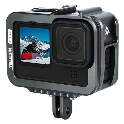 TELESIN GP-FMS-901 Camera Protective Frame Anti-drop Metal Housing Case for GoPro Hero 9 / 10 / 11