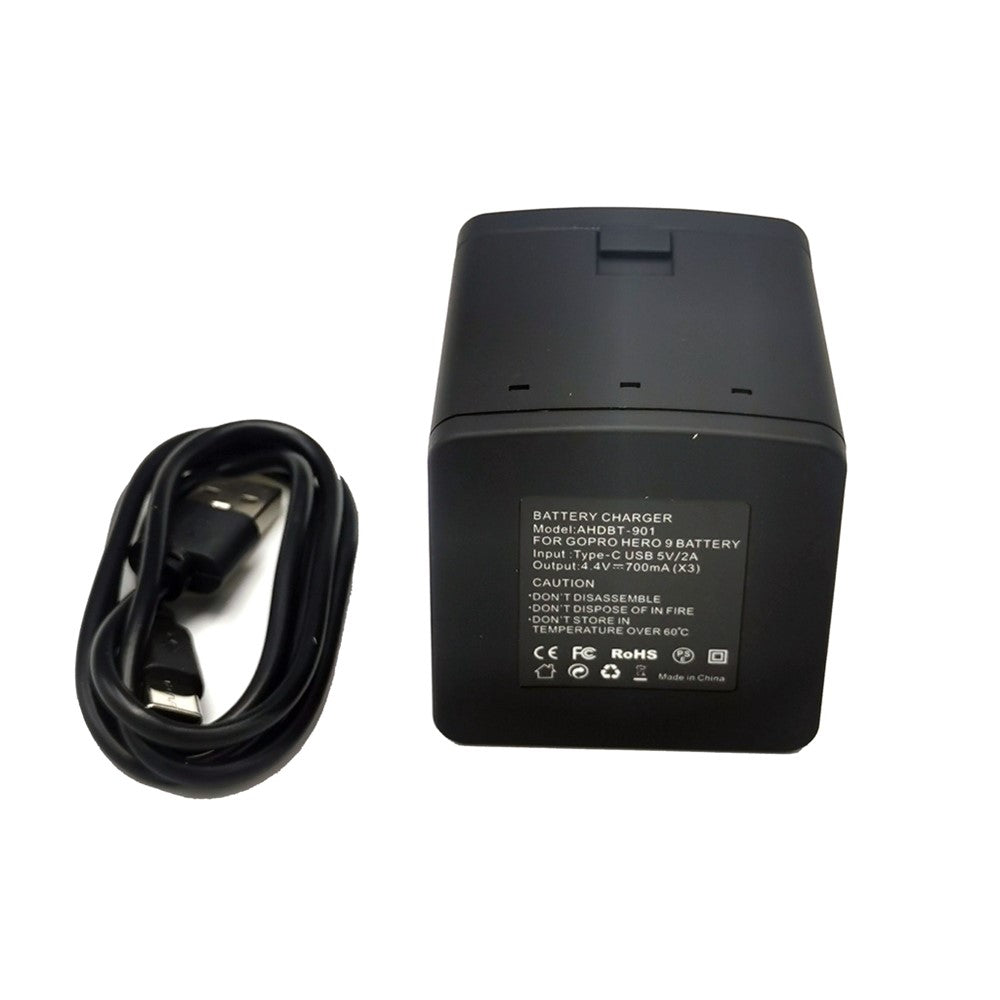 AT1271 3-Channel USB Charger Battery Charging Station with LED Indicator for GoPro Hero 9/10