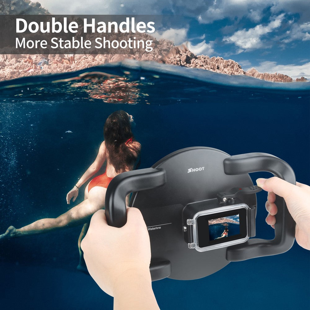 SHOOT XTGP559 Dual Handle Waterproof Housing  Dome Port Protective Case for GoPro Hero 9/10