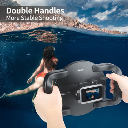 SHOOT XTGP559 Dual Handle Waterproof Housing  Dome Port Protective Case for GoPro Hero 9/10