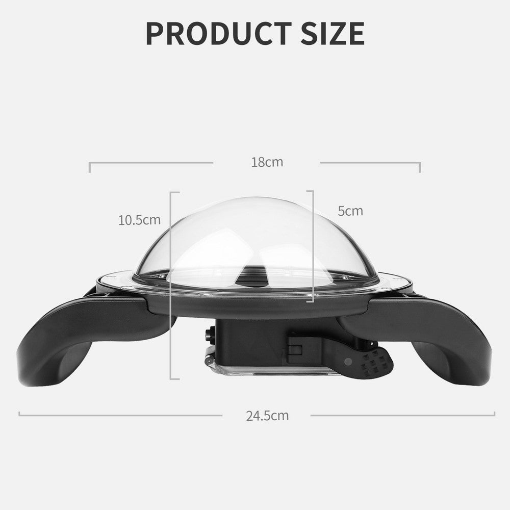 SHOOT XTGP559 Dual Handle Waterproof Housing  Dome Port Protective Case for GoPro Hero 9/10