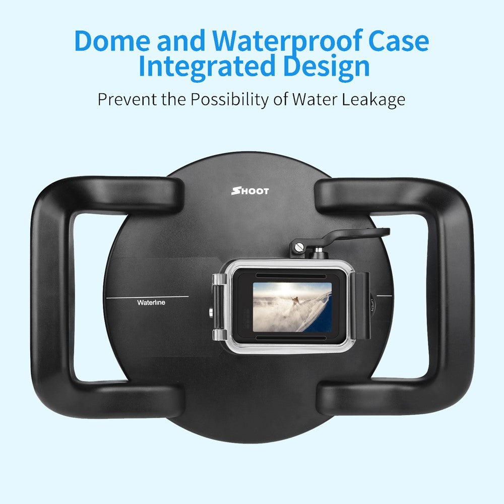 SHOOT XTGP559 Dual Handle Waterproof Housing  Dome Port Protective Case for GoPro Hero 9/10