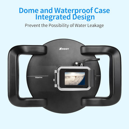 SHOOT XTGP559 Dual Handle Waterproof Housing  Dome Port Protective Case for GoPro Hero 9/10