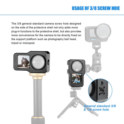 AGDY47 Aluminum Alloy Protective Metal Case Frame Cage + UV Lens Filter for DJI Action 2 Camera Accessories