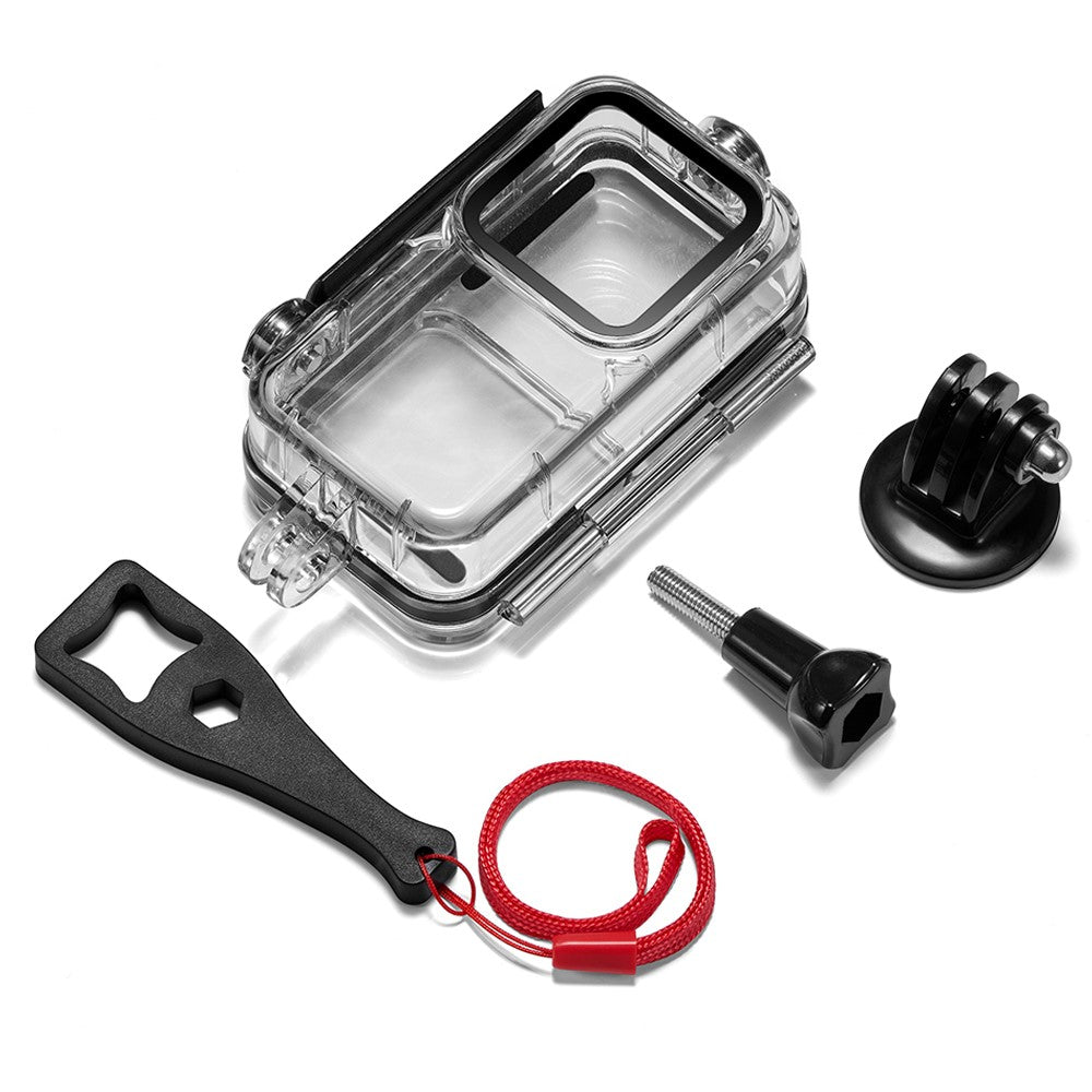 AGDY56 60m Waterproof Camera Housing Underwater Diving Shell Case with 3 Lens Filters for DJI Action 2 (3 Version Universal)