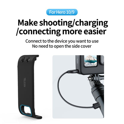 TELESIN GP-CLC-901 For GoPro Hero 9 / 10 / 11 Action Camera Battery Cover Charging Side Lid