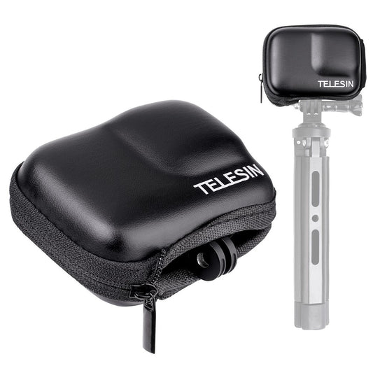 TELESIN GP-CPB-901 Storage Bag for GoPro Hero 9 / 10 / 11 Shockproof EVA+PU Leather Carrying Case Portable Box Camera Accessories Travel Kit