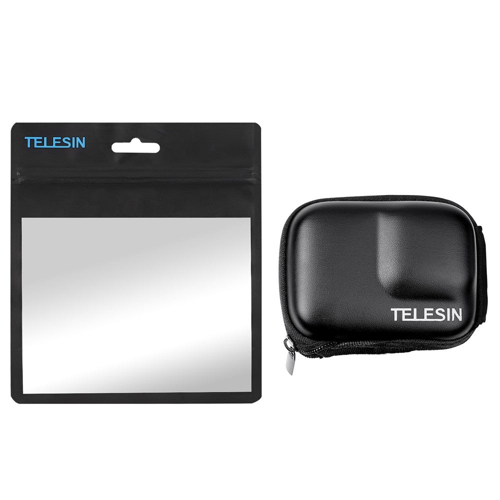 TELESIN GP-CPB-901 Storage Bag for GoPro Hero 9 / 10 / 11 Shockproof EVA+PU Leather Carrying Case Portable Box Camera Accessories Travel Kit