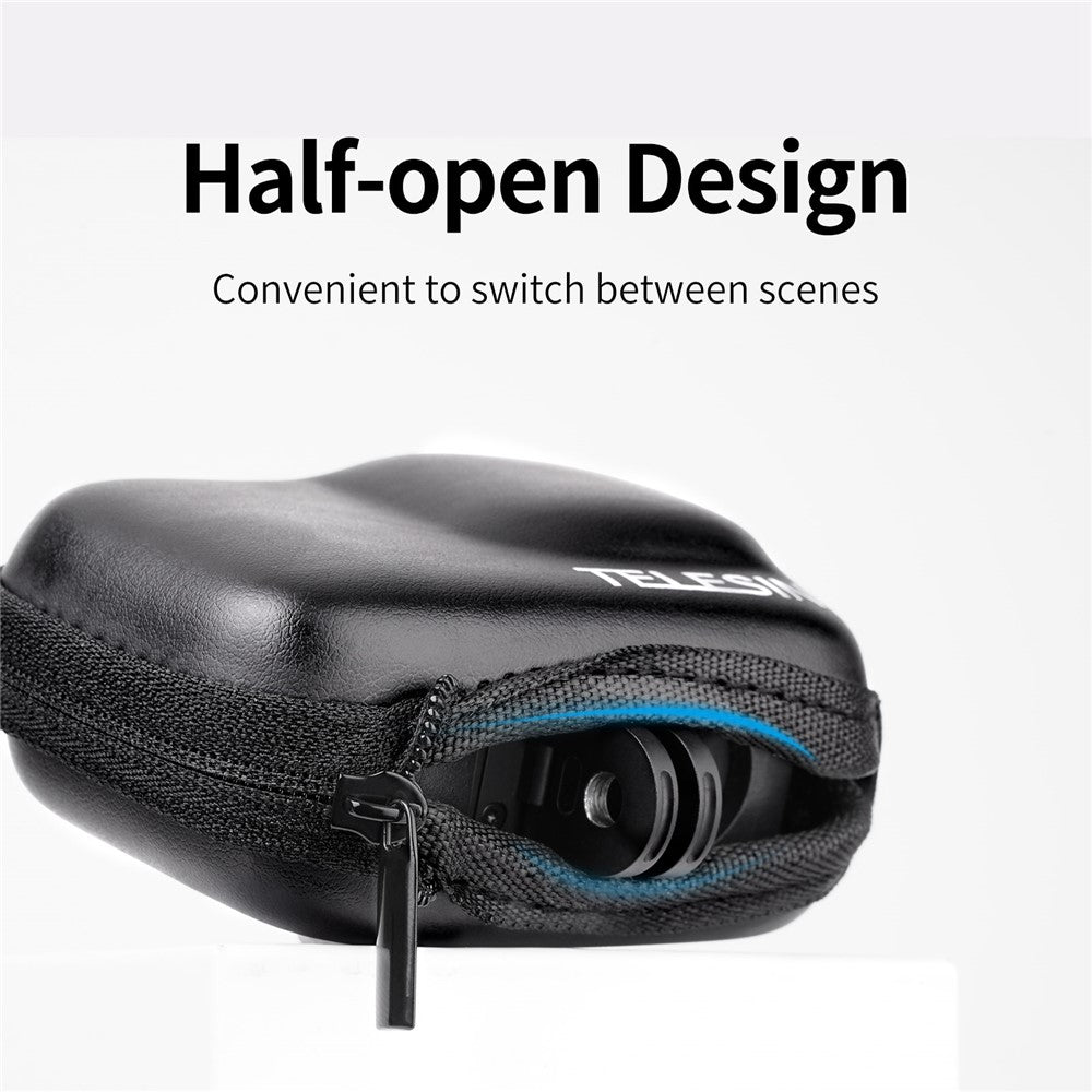 TELESIN GP-CPB-901 Storage Bag for GoPro Hero 9 / 10 / 11 Shockproof EVA+PU Leather Carrying Case Portable Box Camera Accessories Travel Kit