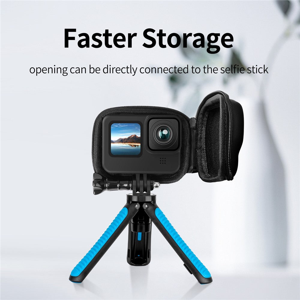 TELESIN GP-CPB-901 Storage Bag for GoPro Hero 9 / 10 / 11 Shockproof EVA+PU Leather Carrying Case Portable Box Camera Accessories Travel Kit