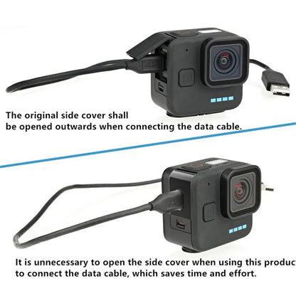 For GoPro Hero 11 Black Mini Camera Battery Cover Side Door Lid for Easy Passing Through Charging Cable