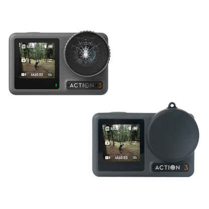 For DJI Osmo Action 3 / Action 4 Sports Camera Lens Cover Tempered Glass Screen Protector Set