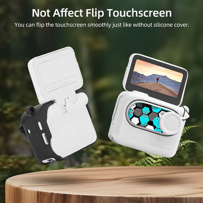 SUNNYLIFE IST-BHT595 4Pcs / Set Silicone Cover + Lens Cap + Sticker + Lanyard for Insta360 GO 3 Charging Case