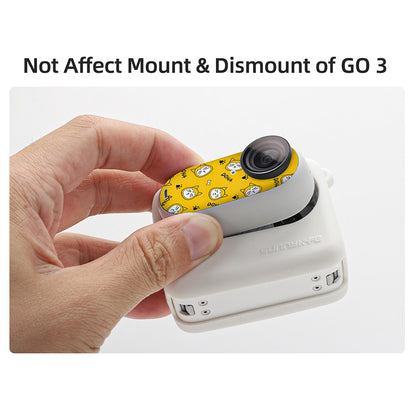 SUNNYLIFE IST-BHT595 4Pcs / Set Silicone Cover + Lens Cap + Sticker + Lanyard for Insta360 GO 3 Charging Case
