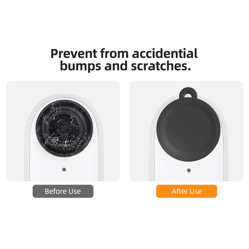 SUNNYLIFE IST-BHT595 4Pcs / Set Silicone Cover + Lens Cap + Sticker + Lanyard for Insta360 GO 3 Charging Case