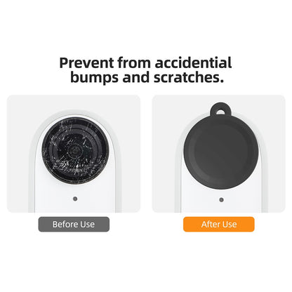 SUNNYLIFE IST-BHT595 4Pcs / Set Silicone Cover + Lens Cap + Sticker + Lanyard for Insta360 GO 3 Charging Case