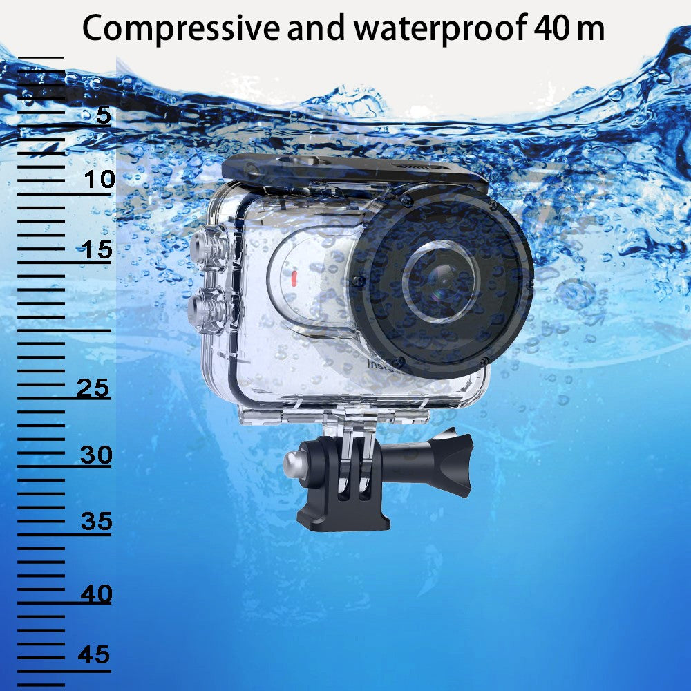 40m Waterproof Case for Insta360 GO 3 Camera PC+Stainless Steel Thumb Camera Underwater Diving Cover