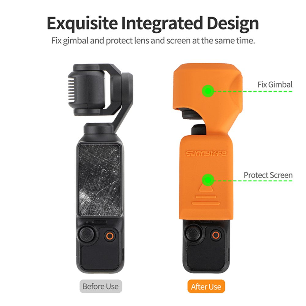 SUNNYLIFE OP3-BHT746 For DJI Osmo Pocket 3 Silicone Case Protector PTZ Camera Screen Lens Protective Cover