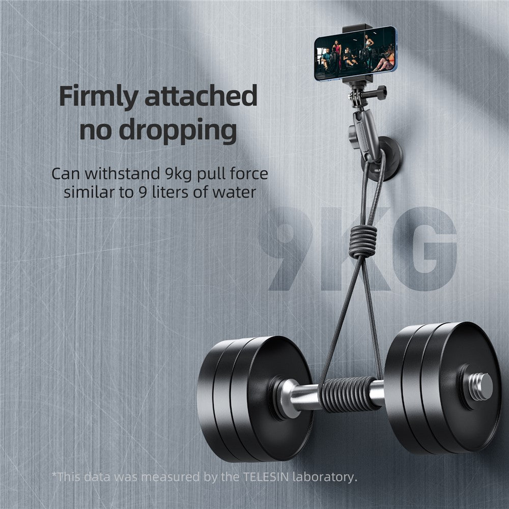 TELESIN CMM-001 Dual Ball Head Aluminum Alloy Action Camera Magnetic Base Mount Adapter