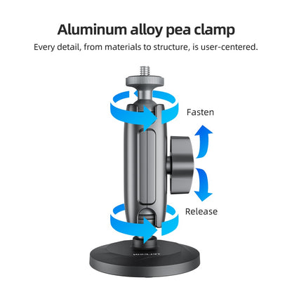 TELESIN CMM-001 Dual Ball Head Aluminum Alloy Action Camera Magnetic Base Mount Adapter