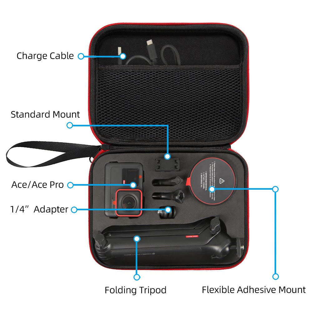 Portable Storage Bag for Insta360 Ace Pro 2 / Ace Pro / Ace Action Camera Handheld Gimbal Carrying Case