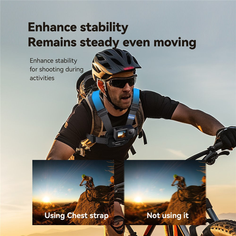TELESIN S2-CGP-02 Chest Mount Harness for GoPro 12 Quick Release Chest Strap for Action Camera