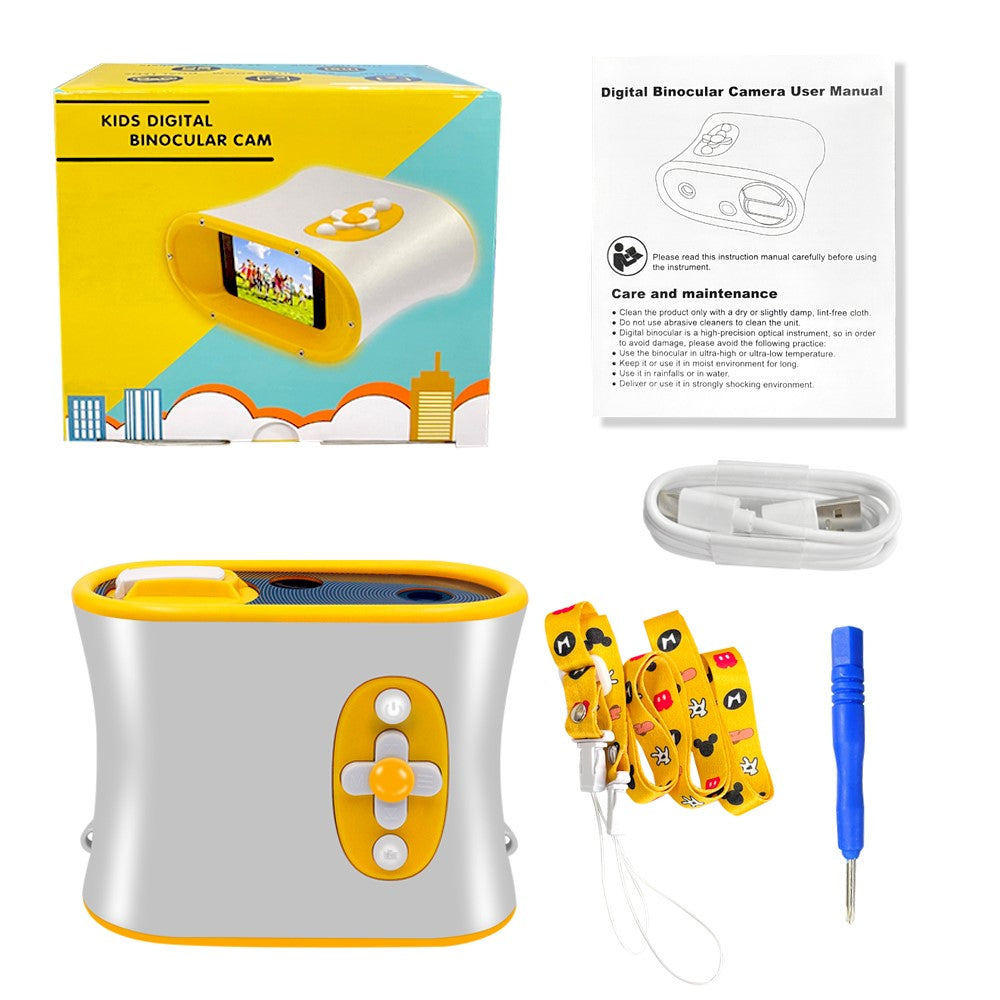 DT15 Kids Microscope Telescope Portable Children Color Digital Camera Binocular with 2.4'' Screen