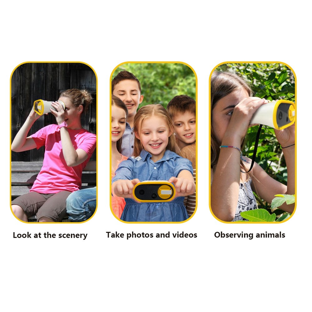 DT15 Kids Microscope Telescope Portable Children Color Digital Camera Binocular with 2.4'' Screen