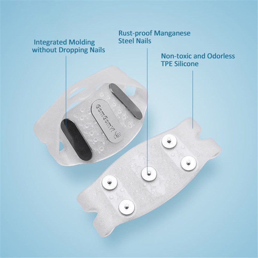 AOTU 1Pair Non-Slip Gripper Spike Ice Grippers Steel Nails Traction Cleats Snow Shoe Spikes Grips for Climbing, Hiking, Fishing