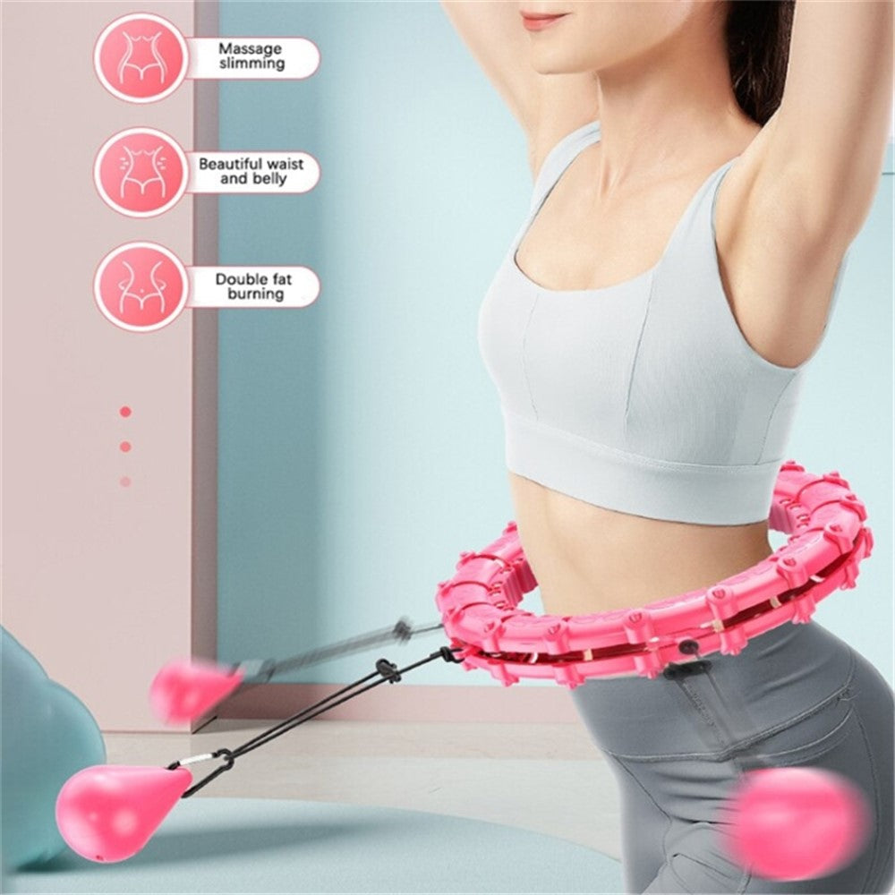 21 Sections Detachable Slimming Hoop Weight Loss Abdominal Waist Massage Weighted Fitness Hoop