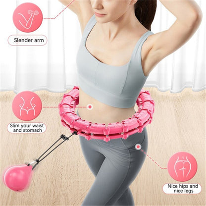 18 Sections Massage Fitness Hoop Detachable Weighted Slimming Hoop for Abdominal Waist Weight Loss