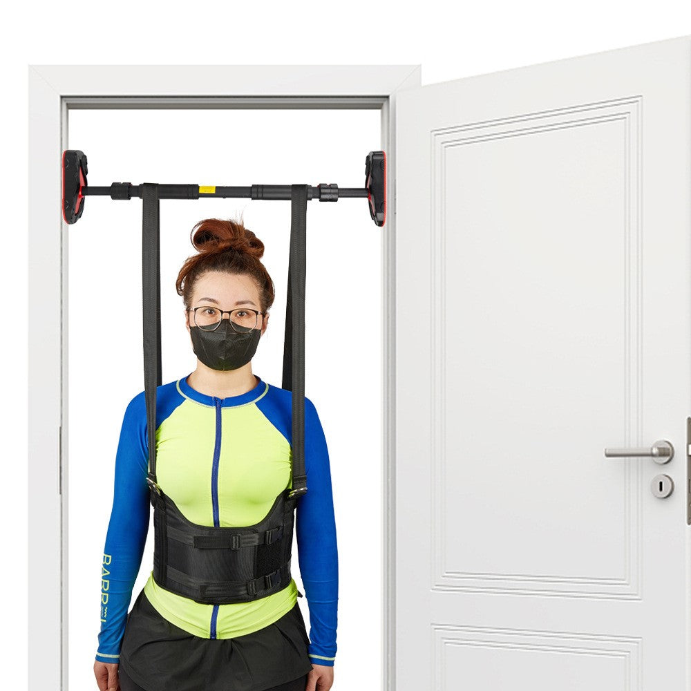 MK-123 Back Stretcher Lumbar Traction Device Hanging Spinal Decompression Harness Spine Reset Belt