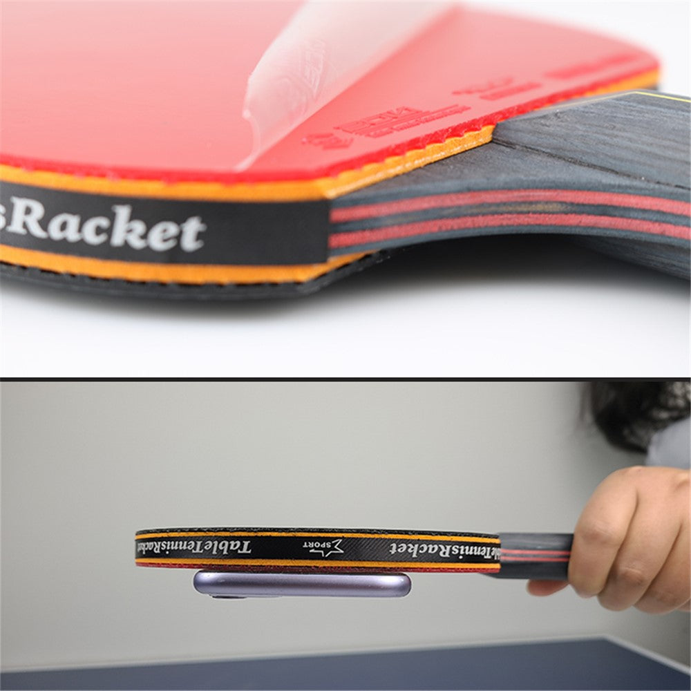 A11 Table Tennis Rackets Set 1 Pair Shakehand Grip / Long Handle Ping Pong Bats with 3 Balls