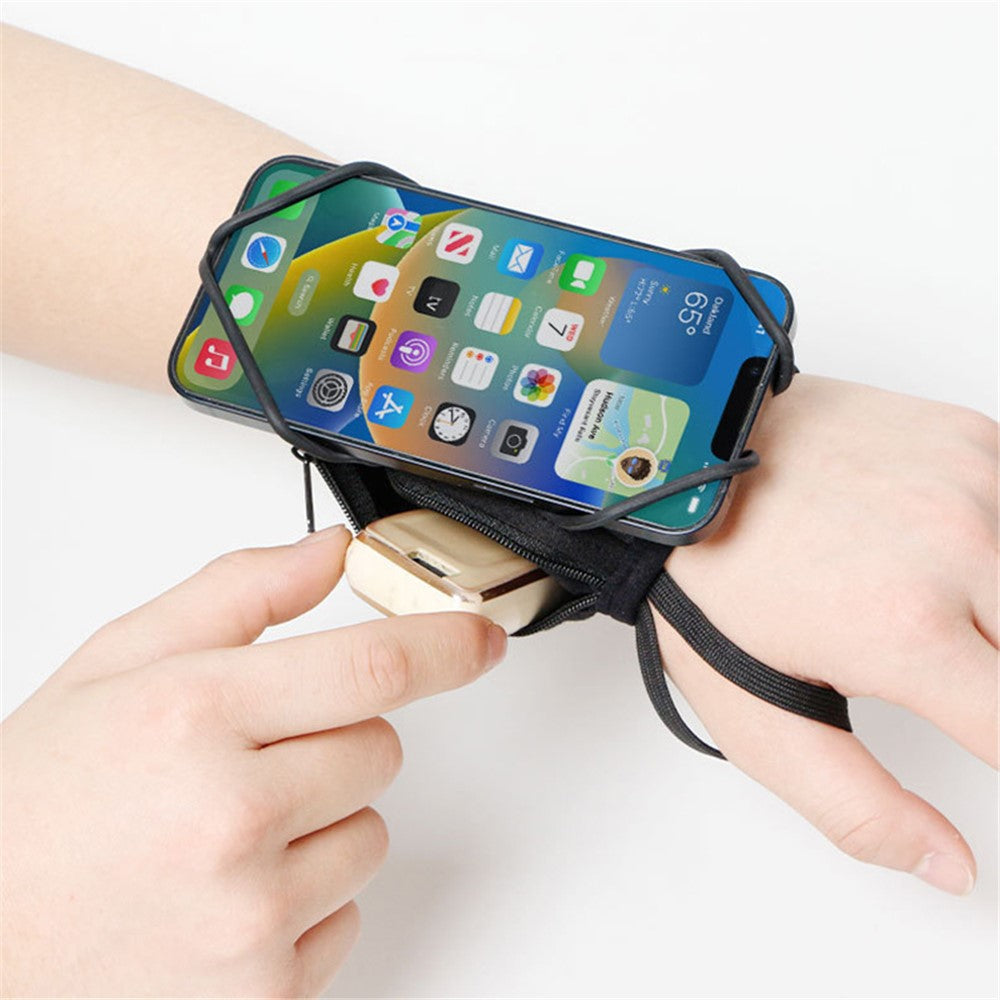 12x10cm Wristband Phone Holder 360-Degree Rotatable Forearm Wrist Storage Bag