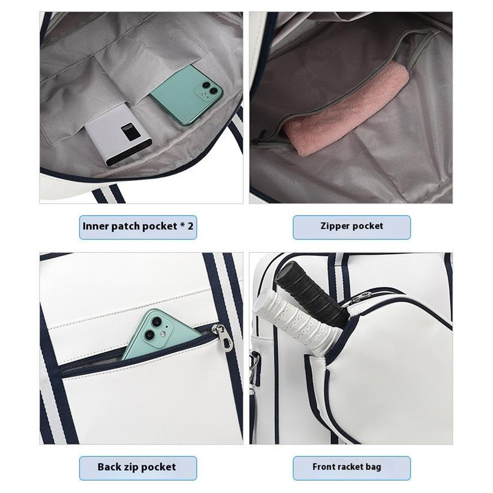 5625 PU Leather Racket Storage Bag Handbag Gym Bag Crossbody Shoulder Bag