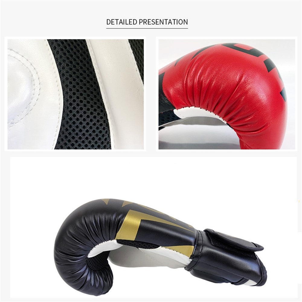 KAILUN NW-036 Leather Kick Boxing Gloves Karate Muay Thai Free Fight Training Gloves, 6oz
