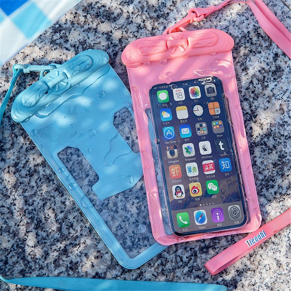 T-35N 5.2-6.44 Inches Cell Phone Bag Waterproof Universal Beach Pool Swimming Phone Pouch with Strap, Size L