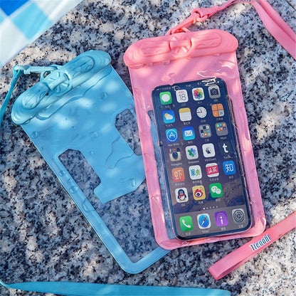 T-35N 5.2-6.44 Inches Cell Phone Bag Waterproof Universal Beach Pool Swimming Phone Pouch with Strap, Size L
