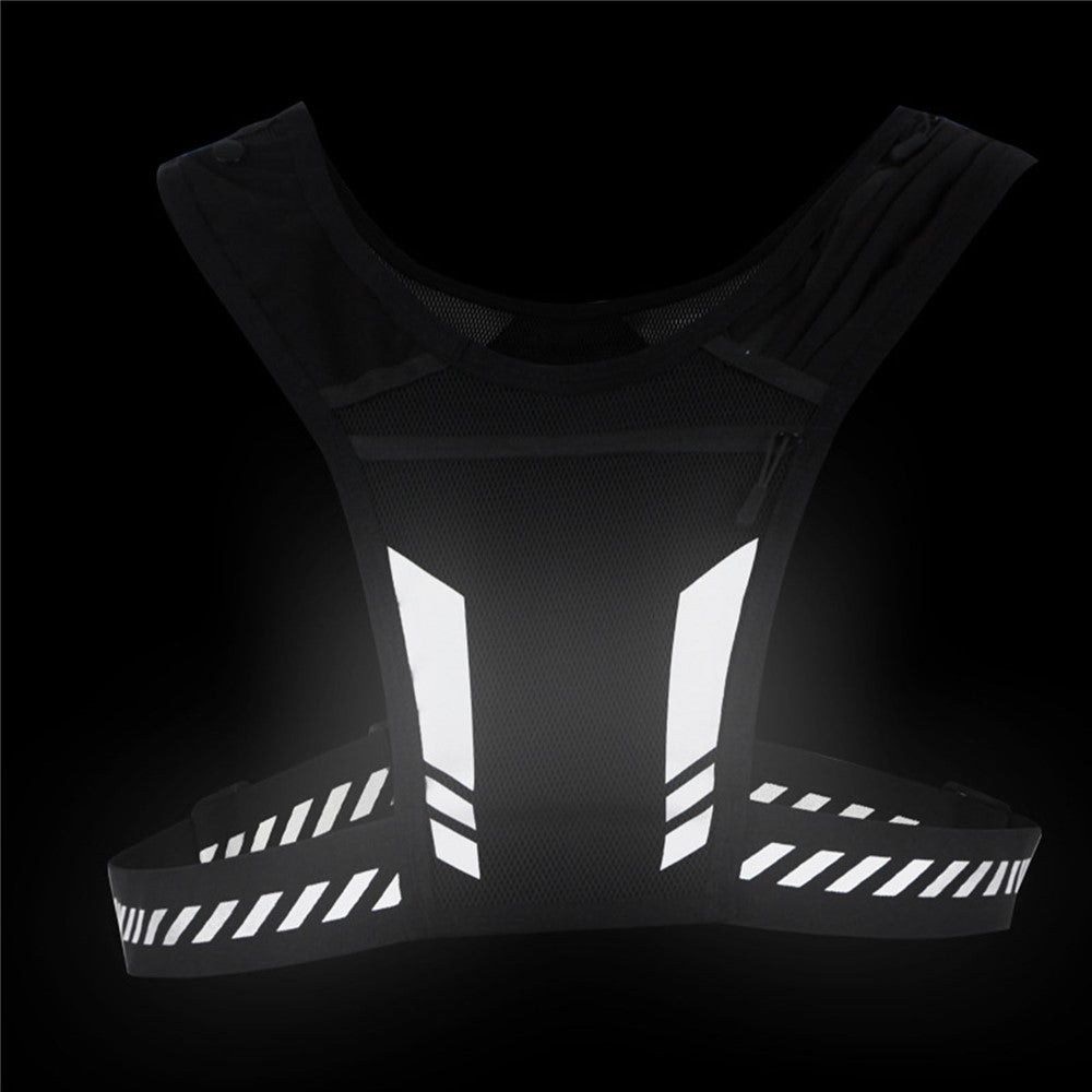 Running Vest Chest Phone Holder Adjustable Waistband Reflective Training Workout Gear with Multiple Pockets
