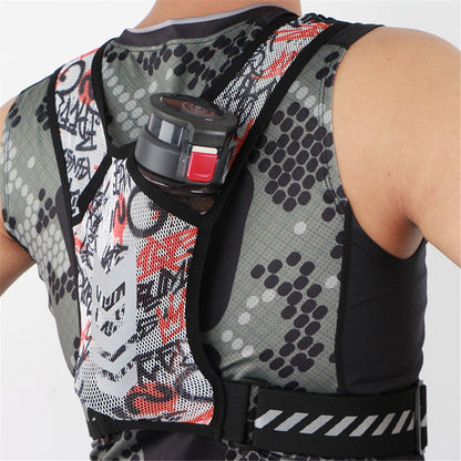 Outdoor Sports Water Bottle Chest Bag Breathable Cycling Night Running Bag Reflective Shoulder Backpack for 65-130cm Waist