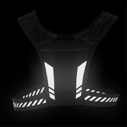 Outdoor Sports Water Bottle Chest Bag Breathable Cycling Night Running Bag Reflective Shoulder Backpack for 65-130cm Waist