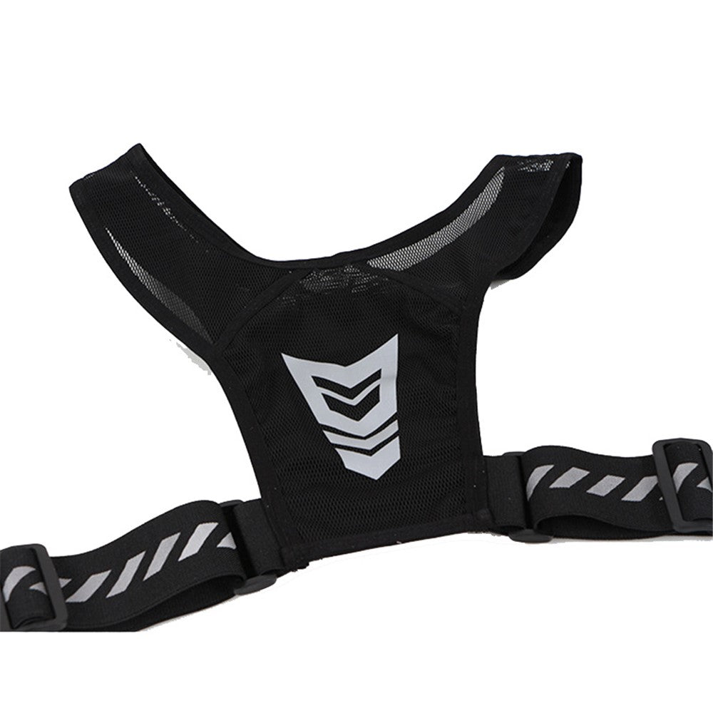 Outdoor Sports Water Bottle Chest Bag Breathable Cycling Night Running Bag Reflective Shoulder Backpack for 65-130cm Waist