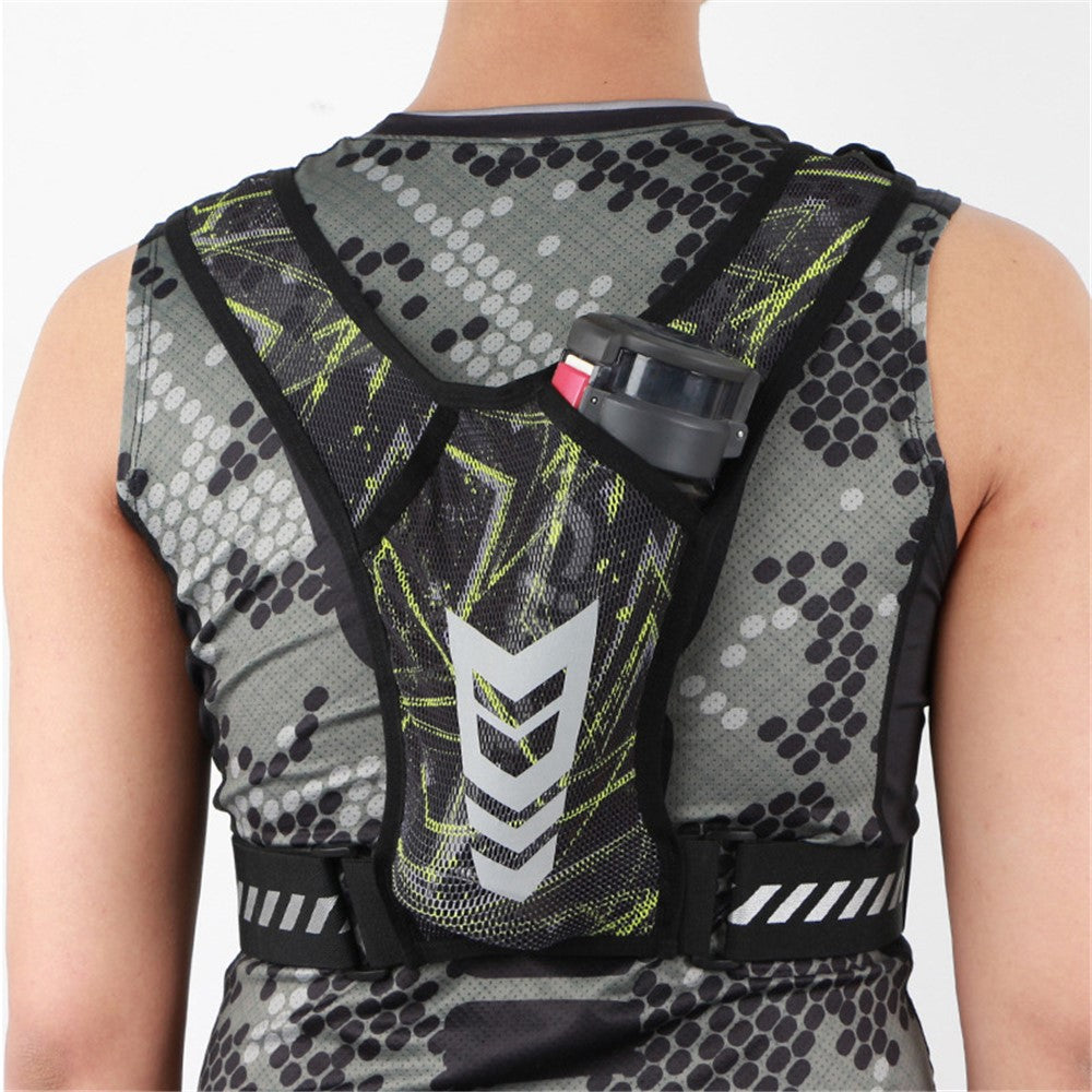 Outdoor Sports Water Bottle Chest Bag Breathable Cycling Night Running Bag Reflective Shoulder Backpack for 65-130cm Waist