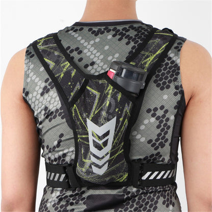 Outdoor Sports Water Bottle Chest Bag Breathable Cycling Night Running Bag Reflective Shoulder Backpack for 65-130cm Waist