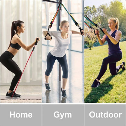11Pcs / Set Fitness Resistance Band TPR+Nylon Workout Tension Puller Exercise Elastic Rope