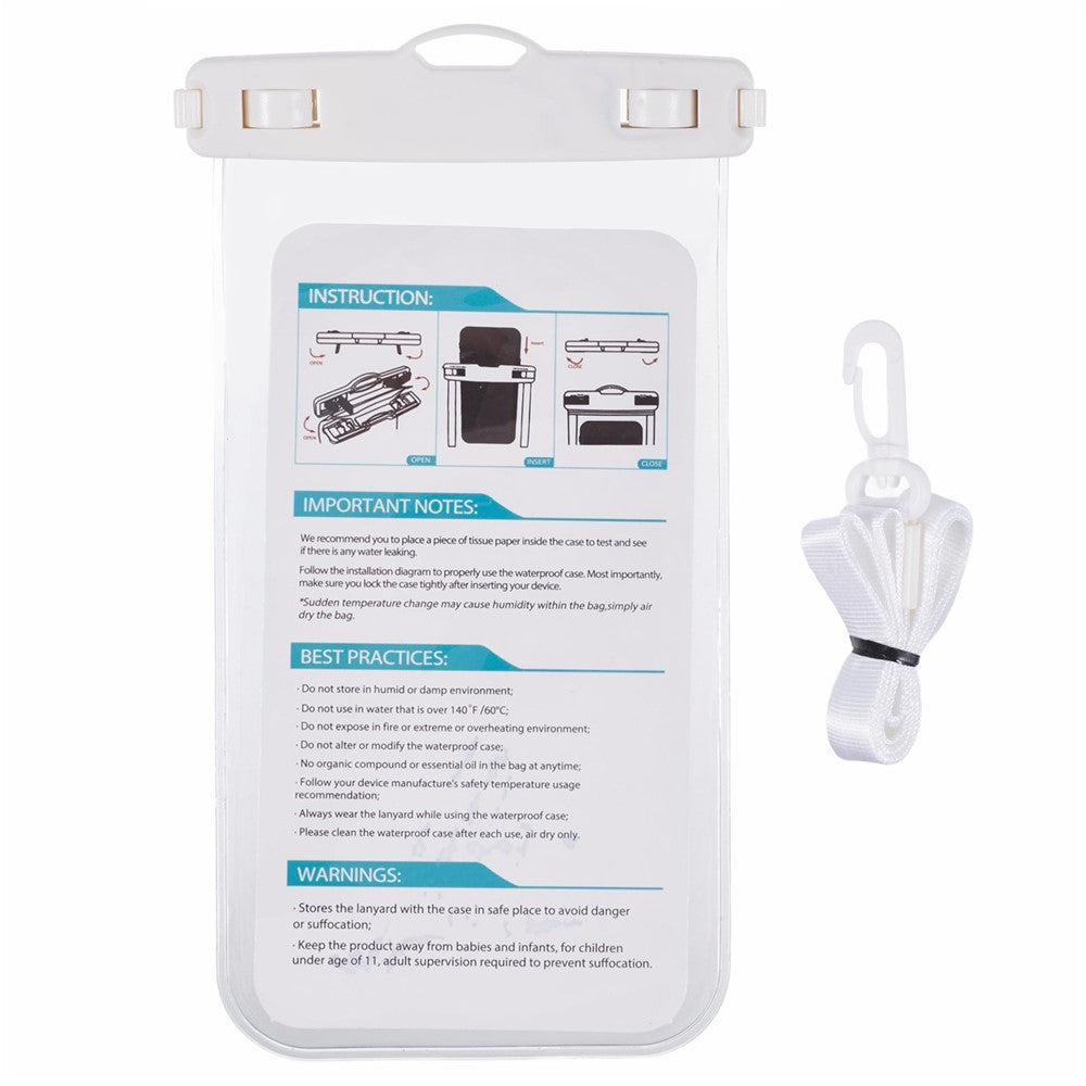 Waterproof Phone Pouch Case Holder for Under 6.5-inches Phone Underwater Clear Cellphone Dry Bag