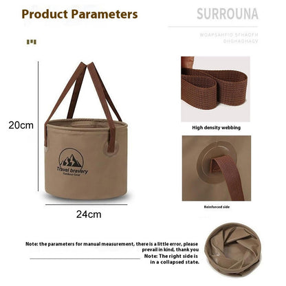 HALIN AT6658-10 10L Folding Bucket Portable Water Container Collapsible Bucket for Camping Hiking