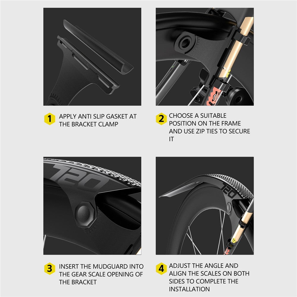 ENLEE EN720 1Pc Road Bike Mudguard Folding Bicycle Fender for 700Cx18-32mm Tire Width